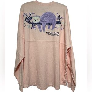 Spirit Jersey Sloth Long Sleeve Pink Shark Reef Aquarium Mandalay Bay Shirt XXL